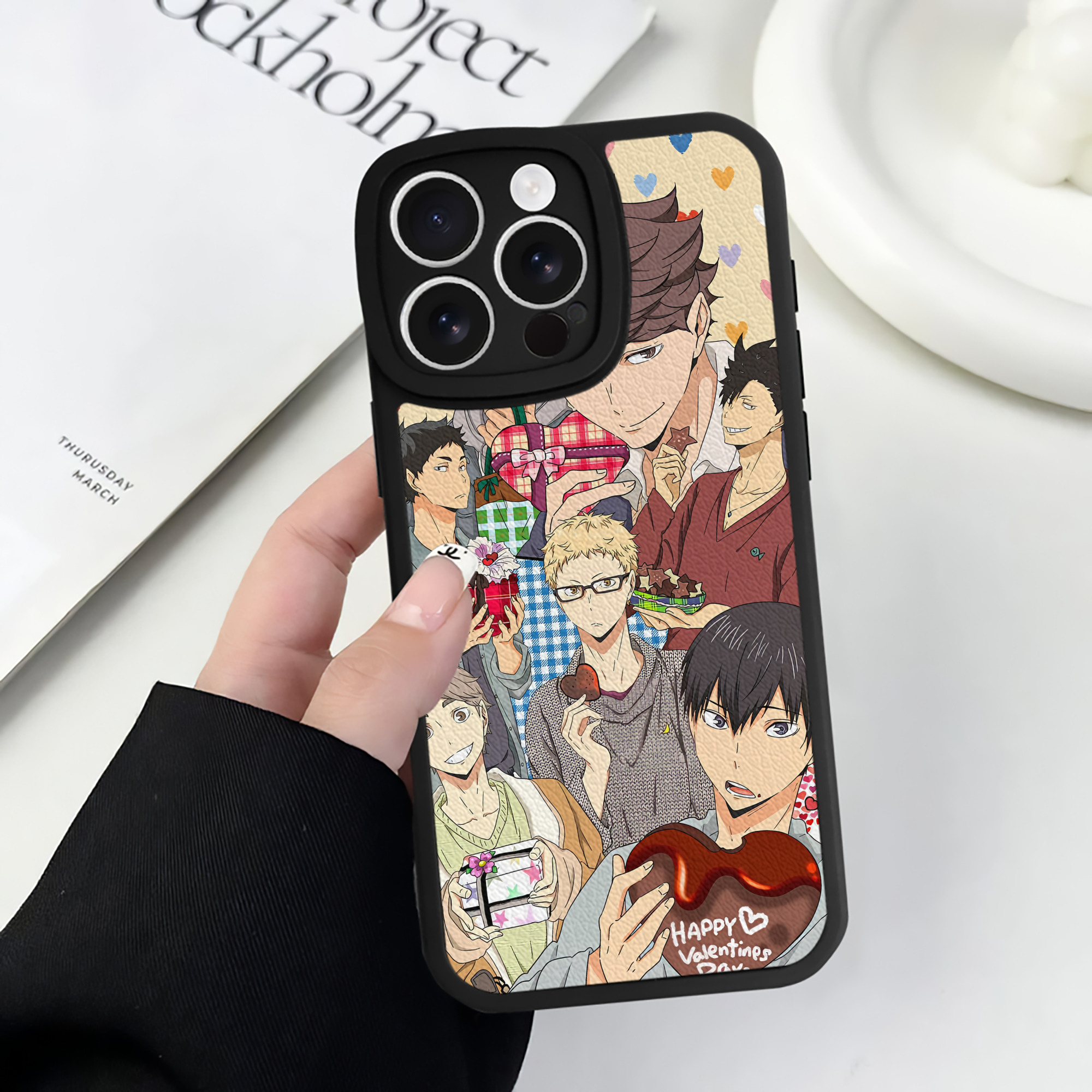 （画像用） ハイキュー!! Haikyu!! 【iPhone 16シリーズ対応】シリコンスマホケース（レザー調） 材質：シリコン